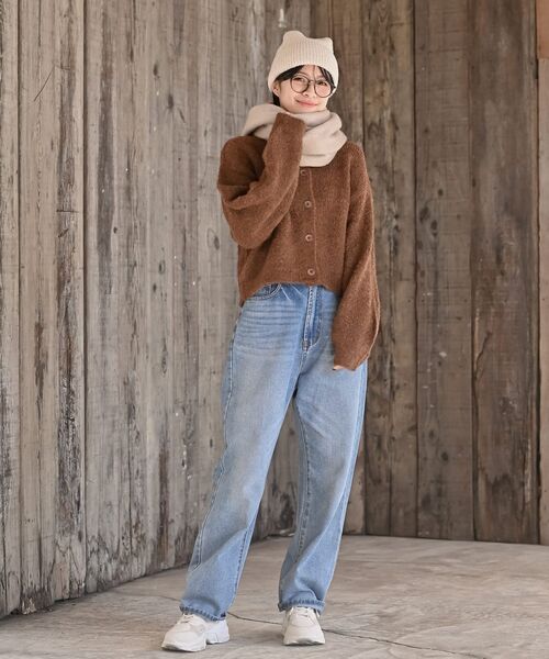 rps（アールピーエス）の「ボリュームマフラー（マフラー・レディース・ブラック/パープル/アイボリー/モカ/ライトカーキ/グレイッシュベージュ/ピンクベージュ/ブラウン/ブルー/ミント/チャコールグレー/グリーン/ライトグレー・M/フリー）」の19枚目の写真