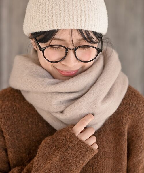 rps（アールピーエス）の「ボリュームマフラー（マフラー・レディース・ブラック/パープル/アイボリー/モカ/ライトカーキ/グレイッシュベージュ/ピンクベージュ/ブラウン/ブルー/ミント/チャコールグレー/グリーン/ライトグレー・M/フリー）」の21枚目の写真