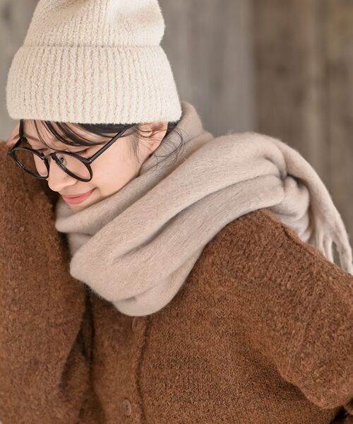 rps（アールピーエス）の「ボリュームマフラー（マフラー・レディース・ブラック/パープル/アイボリー/モカ/ライトカーキ/グレイッシュベージュ/ピンクベージュ/ブラウン/ブルー/ミント/チャコールグレー/グリーン/ライトグレー・M/フリー）」の22枚目の写真