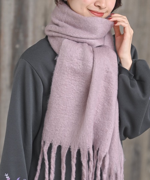 rps（アールピーエス）の「ボリュームマフラー（マフラー・レディース・ブラック/パープル/アイボリー/モカ/ライトカーキ/グレイッシュベージュ/ピンクベージュ/ブラウン/ブルー/ミント/チャコールグレー/グリーン/ライトグレー・M/フリー）」の13枚目の写真