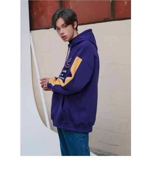パーカー プルオーバー ライン お洒落デザイン 韓国 b13305 ACOVER（オコボ）の「『ACOVER/オコボ』MERC SIDE LINE HOODIE