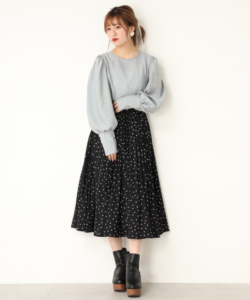 one after another NICE CLAUP（ワンアフターアナザーナイスクラップ）の「【WEB限定】ブラウスセットミニキャミワンピース（ワンピース・レディース・ブラック/サックスブルー/ブラック系その他・FREE）」の13枚目の写真