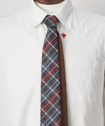 giraffe（ジラフ）の「チェックチップヘリンボーンタイ GRAY×RED（ネクタイ・レディース）」