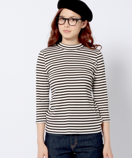 Another Edition（アナザーエディション）の「テレコハイネックロングスリーブ/AE テレコ ハイネック LSL ◆（Tシャツ/カットソー・レディース・ホワイト/ネイビー/その他1/ブラック・フリー）」の14枚目の写真