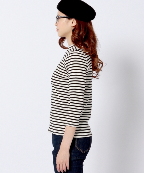 Another Edition（アナザーエディション）の「テレコハイネックロングスリーブ/AE テレコ ハイネック LSL ◆（Tシャツ/カットソー・レディース・ホワイト/ネイビー/その他1/ブラック・フリー）」の9枚目の写真