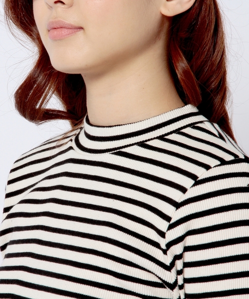 Another Edition（アナザーエディション）の「テレコハイネックロングスリーブ/AE テレコ ハイネック LSL ◆（Tシャツ/カットソー・レディース・ホワイト/ネイビー/その他1/ブラック・フリー）」の11枚目の写真