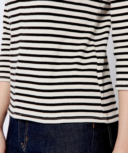 Another Edition（アナザーエディション）の「テレコハイネックロングスリーブ/AE テレコ ハイネック LSL ◆（Tシャツ/カットソー・レディース・ホワイト/ネイビー/その他1/ブラック・フリー）」の13枚目の写真