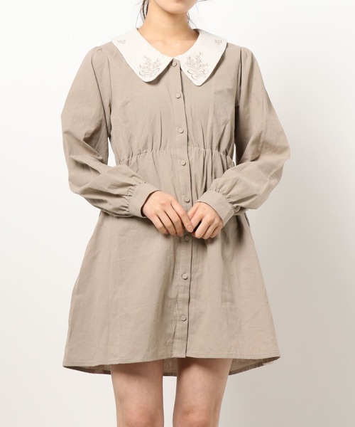 apres jour(アプレジュール)の「刺繍襟ワンピ【ZOZOTOWN限定アイテム】(ワンピース・レディース・ダークブルー/ベージュ/アイボリー・フリー/X-LARGE)」の22枚目の写真