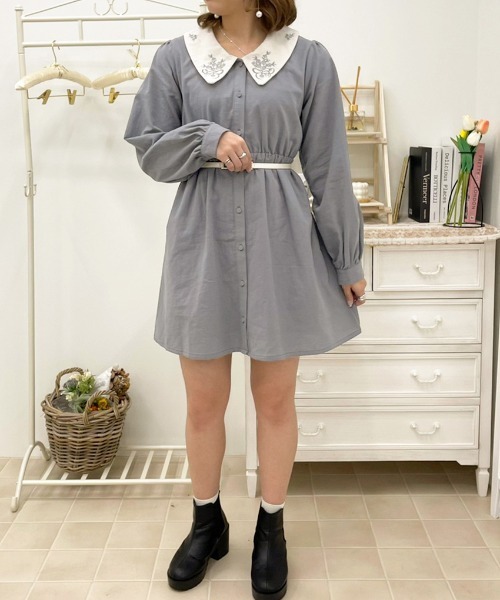 apres jour(アプレジュール)の「刺繍襟ワンピ【ZOZOTOWN限定アイテム】(ワンピース・レディース・ダークブルー/ベージュ/アイボリー・フリー/X-LARGE)」の15枚目の写真