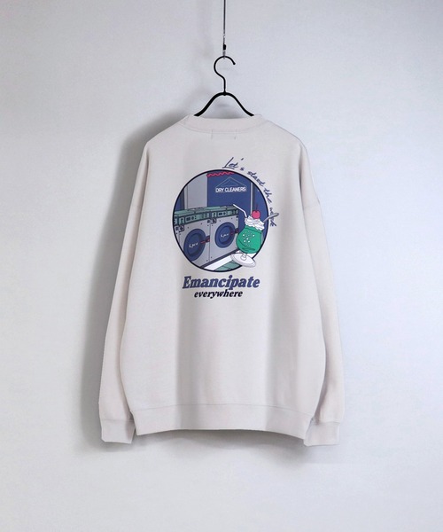 ILL'S(イルズ)の「ILL'S / イルズ イラストプリントビッグシルエットスウェット(スウェット・メンズ・ホワイト/チャコールグレー/ブラック/ベージュ/ブルー/ミント・M/L)」の2枚目の写真