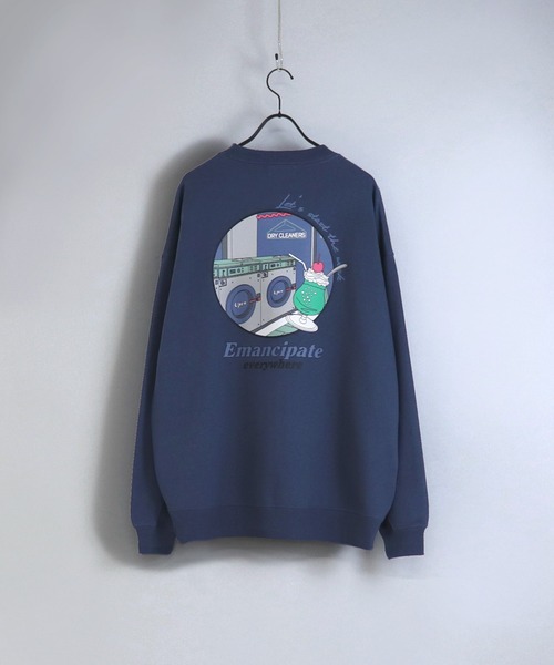 ILL'S(イルズ)の「ILL'S / イルズ イラストプリントビッグシルエットスウェット(スウェット・メンズ・ホワイト/チャコールグレー/ブラック/ベージュ/ブルー/ミント・M/L)」の6枚目の写真