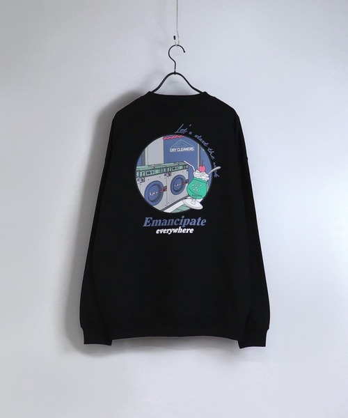ILL'S(イルズ)の「ILL'S / イルズ イラストプリントビッグシルエットスウェット(スウェット・メンズ・ホワイト/チャコールグレー/ブラック/ベージュ/ブルー/ミント・M/L)」の3枚目の写真