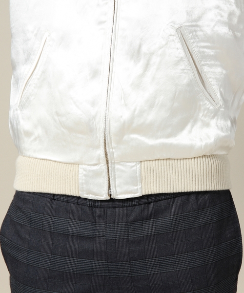 BEAUTY&YOUTH UNITED ARROWS（ビューティーアンドユースユナイテッドアローズ）の「BY サテン×サテン キルティング スカジャン ◆（ブルゾン・メンズ・ホワイト・SMALL/LARGE/MEDIUM）」の9枚目の写真