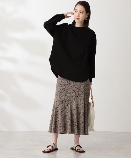 N.（N. Natural Beauty Basic）（エヌエヌナチュラルビューティーベーシック）の「ドットペプラムロングスカート（スカート・レディース・ベージュ系その他/ブラック系その他/ダークカーキ/ホワイト系その他・MEDIUM）」の4枚目の写真