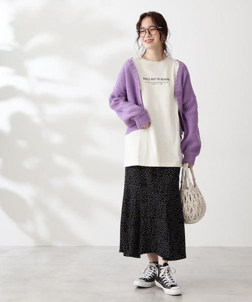 N.（N. Natural Beauty Basic）（エヌエヌナチュラルビューティーベーシック）の「ドットペプラムロングスカート（スカート・レディース・ベージュ系その他/ブラック系その他/ダークカーキ/ホワイト系その他・MEDIUM）」の20枚目の写真