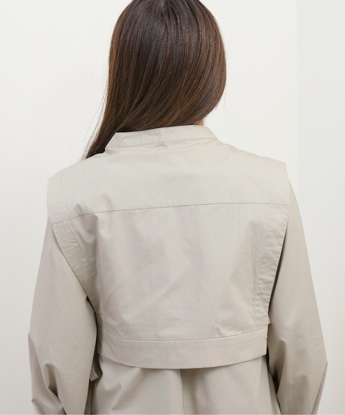 kicuri（キクリ）の「【低身長向けSサイズ】コットン100％で通気性◎ピンタックレイヤードワンピース（ワンピース・レディース・ライトグレー・SMALL/X-SMALL）」の5枚目の写真