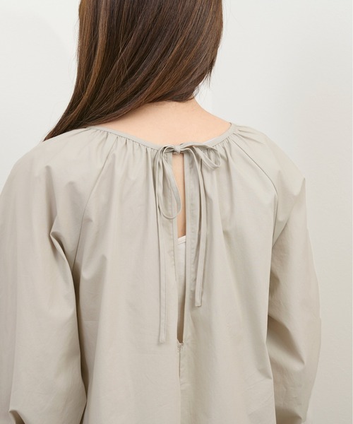 kicuri（キクリ）の「【低身長向けSサイズ】コットン100％で通気性◎ピンタックレイヤードワンピース（ワンピース・レディース・ライトグレー・SMALL/X-SMALL）」の7枚目の写真