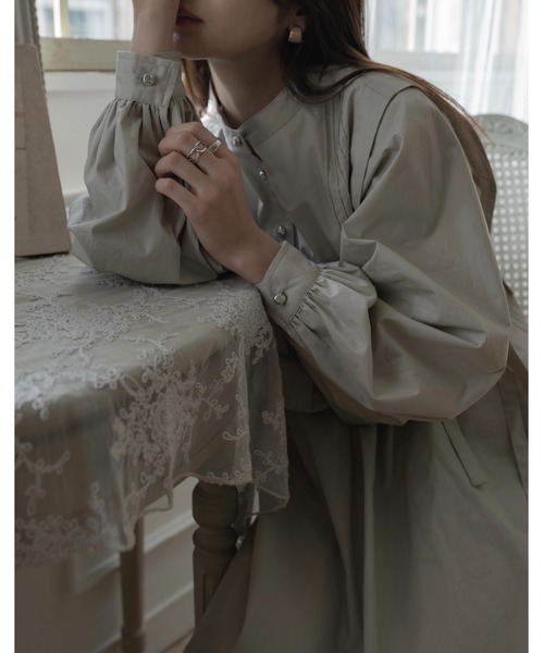 kicuri（キクリ）の「【低身長向けSサイズ】コットン100％で通気性◎ピンタックレイヤードワンピース（ワンピース・レディース・ライトグレー・SMALL/X-SMALL）」の19枚目の写真