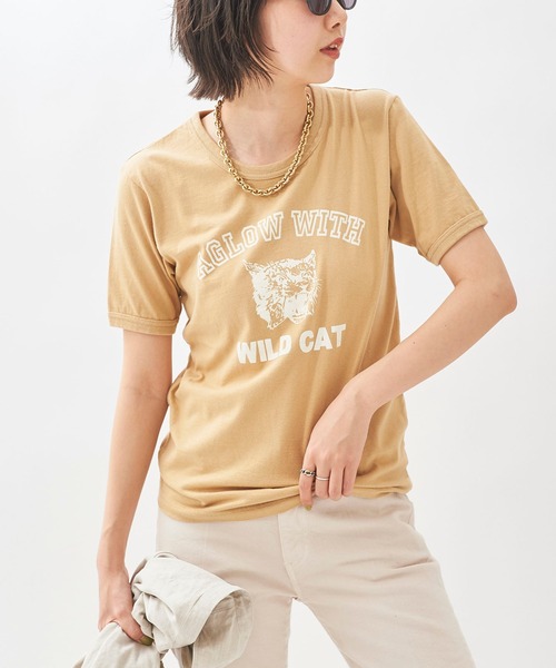 plage(プラージュ)の「WILD CAT Tシャツ◆(Tシャツ/カットソー・レディース・マスタード/グレー・FREE)」の1枚目の写真