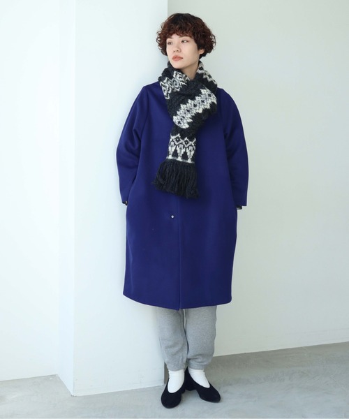 cardo fabrica（カルドファブリカ）の「ケーブル×編み込み柄ハンドニットマフラー（マフラー・レディース・キナリ/チャコールグレー・FREE）」の15枚目の写真