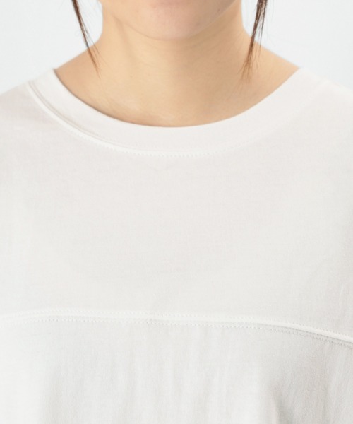 make a ray!（メイク ア レイ！）の「ビッグシルエット 5分袖 切替えデザインカットソー/前後 2wayTシャツ（Tシャツ/カットソー・レディース・チャコールグレー/オフホワイト/ミント/モカ・M/L）」の11枚目の写真