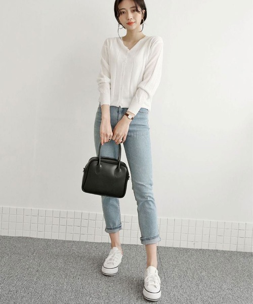 folka（フォルカ）の「スクエアボストン / ミニショルダー / ２way / ハンドバッグ【Maison Select メゾンセレクト CAWAII BAG selction カワイイ バッグ セレクション 】（ハンドバッグ・レディース・ブラック/ブラウン/アイボリー・ONE SIZE）」の4枚目の写真