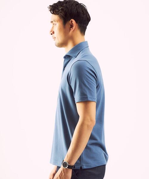 WORK TRIP OUTFITS GREEN LABEL RELAXING（ワークトリップアウトフィッツグリーンレーベル リラクシング）の「＜ 機能 / 汗消臭 ＞ WTO デオセル カッタウェイ ポロシャツ（ポロシャツ・メンズ・ブラック/ホワイト/ライトブルー・SMALL/LARGE/X-LARGE/MEDIUM）」の10枚目の写真