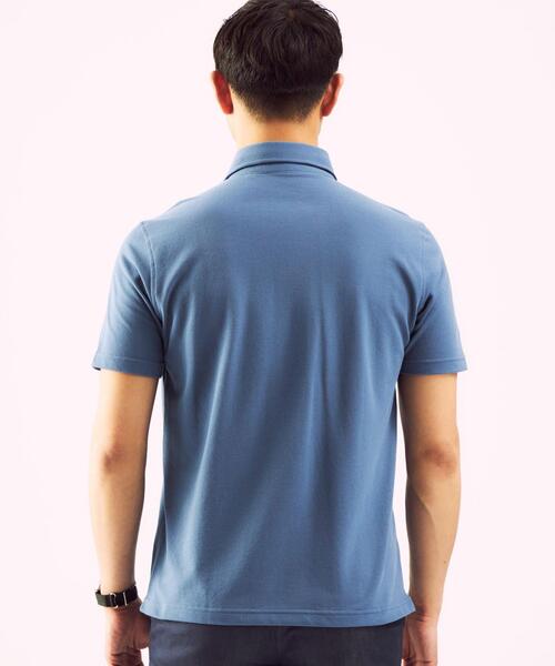 WORK TRIP OUTFITS GREEN LABEL RELAXING（ワークトリップアウトフィッツグリーンレーベル リラクシング）の「＜ 機能 / 汗消臭 ＞ WTO デオセル カッタウェイ ポロシャツ（ポロシャツ・メンズ・ブラック/ホワイト/ライトブルー・SMALL/LARGE/X-LARGE/MEDIUM）」の8枚目の写真