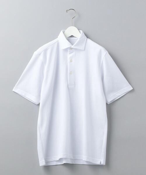 WORK TRIP OUTFITS GREEN LABEL RELAXING（ワークトリップアウトフィッツグリーンレーベル リラクシング）の「＜ 機能 / 汗消臭 ＞ WTO デオセル カッタウェイ ポロシャツ（ポロシャツ・メンズ・ブラック/ホワイト/ライトブルー・SMALL/LARGE/X-LARGE/MEDIUM）」の14枚目の写真