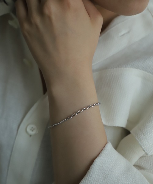 PAS TIERRA（パティエラ）の「－Chaine－ 甲丸＆アズキチェーンブレスレット（ブレスレット・レディース・シルバー/イエローゴールド・FREE）」の3枚目の写真