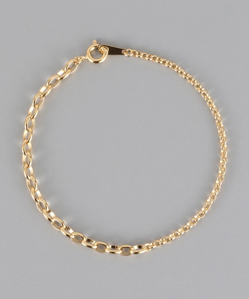 PAS TIERRA（パティエラ）の「－Chaine－ 甲丸＆アズキチェーンブレスレット（ブレスレット・レディース・シルバー/イエローゴールド・FREE）」の5枚目の写真