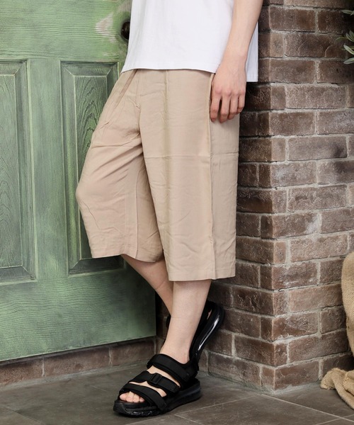 TopIsm（トップイズム）の「接触冷感 レーヨン総柄無地ガウチョパンツ（その他パンツ・メンズ・B/ネイビー/E/ブラック/D/A/C/ベージュ・L/LL/M）」の3枚目の写真