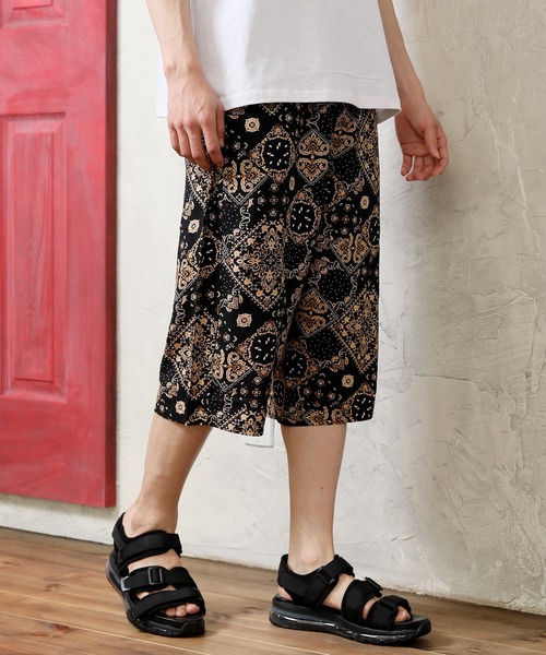 TopIsm（トップイズム）の「接触冷感 レーヨン総柄無地ガウチョパンツ（その他パンツ・メンズ・B/ネイビー/E/ブラック/D/A/C/ベージュ・L/LL/M）」の8枚目の写真