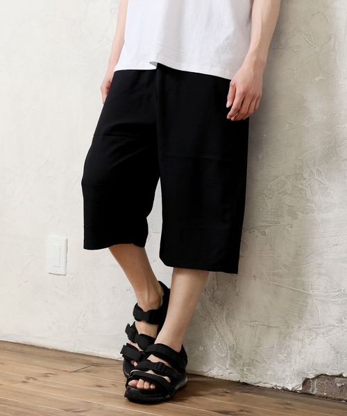 TopIsm（トップイズム）の「接触冷感 レーヨン総柄無地ガウチョパンツ（その他パンツ・メンズ・B/ネイビー/E/ブラック/D/A/C/ベージュ・L/LL/M）」の2枚目の写真