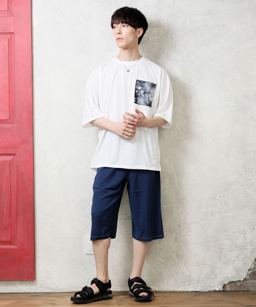 TopIsm（トップイズム）の「接触冷感 レーヨン総柄無地ガウチョパンツ（その他パンツ・メンズ・B/ネイビー/E/ブラック/D/A/C/ベージュ・L/LL/M）」の14枚目の写真