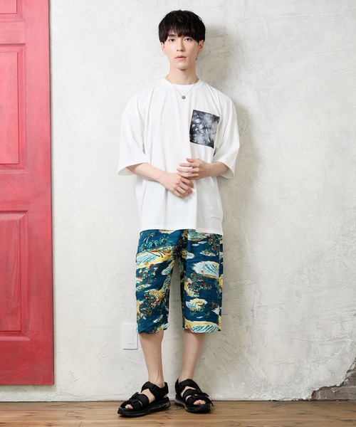 TopIsm（トップイズム）の「接触冷感 レーヨン総柄無地ガウチョパンツ（その他パンツ・メンズ・B/ネイビー/E/ブラック/D/A/C/ベージュ・L/LL/M）」の17枚目の写真