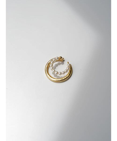 Holic アメリカンホリック のファッション American イヤーカフ イヤーカフ American アクセサリー パール メタル2連イヤカフ