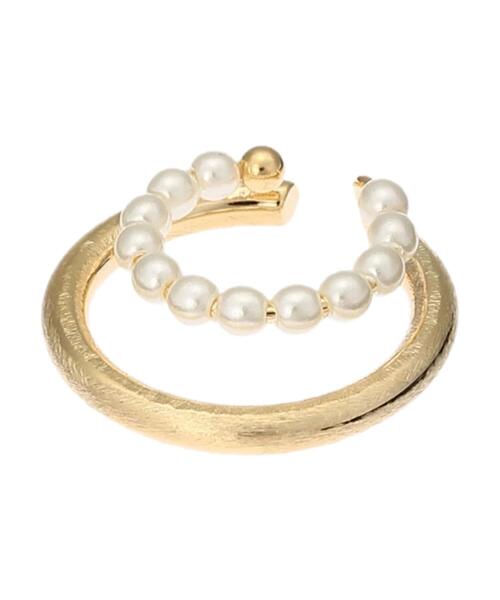 Holic アメリカンホリック のファッション American イヤーカフ イヤーカフ American アクセサリー パール メタル2連イヤカフ