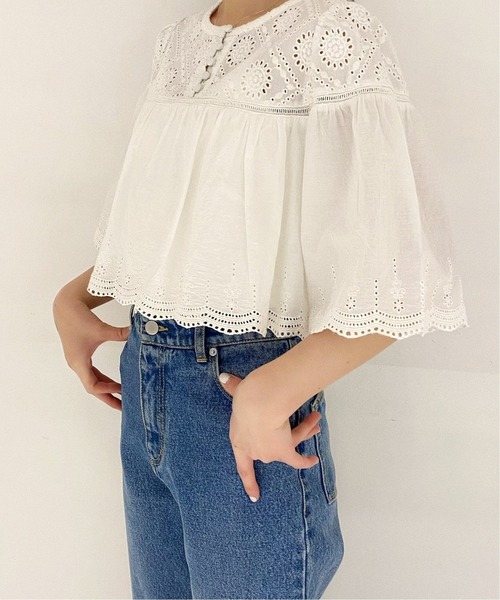 Charles Chaton(シャルルシャトン)の「コットンスカラップブラウス(シャツ/ブラウス・レディース・ホワイト・FREE)」の1枚目の写真