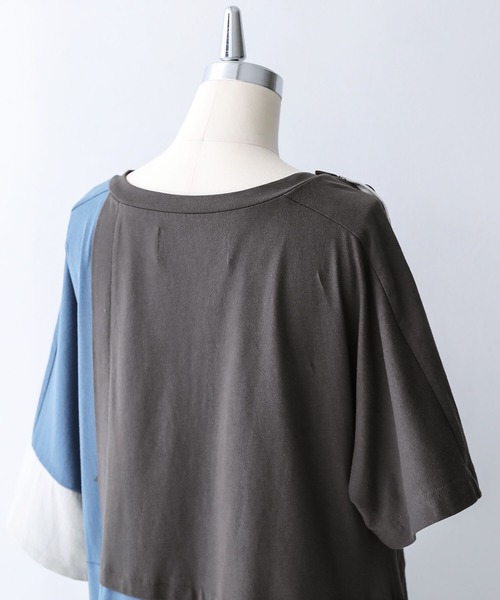 osharewalker（オシャレウォーカー）の「【廃盤】『配色×変形アシメワンピース』（ワンピース・レディース・ミックスグレー・FREE）」の14枚目の写真