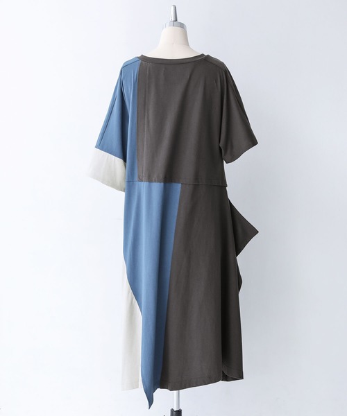 osharewalker（オシャレウォーカー）の「【廃盤】『配色×変形アシメワンピース』（ワンピース・レディース・ミックスグレー・FREE）」の16枚目の写真