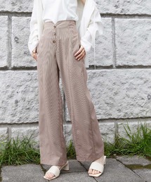 mikke | レトロチェックフロントボタンハイウエストパンツ(その他パンツ)