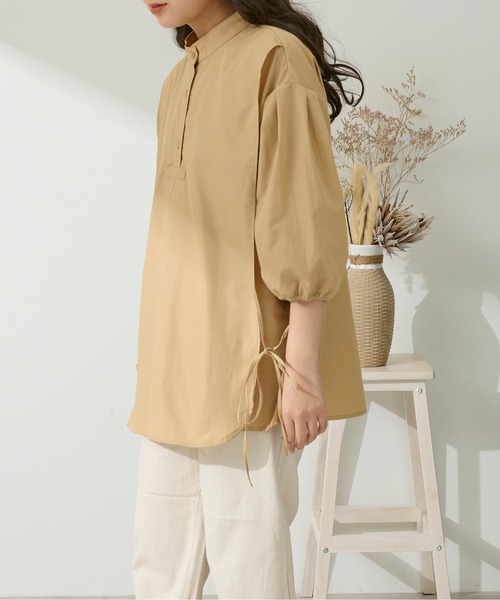 Ambre Neige（アンブルネージュ）の「スリットバンドカラーシャツ／【WEB/EC限定商品】（シャツ/ブラウス・レディース・ホワイト/ベージュ/ミント/クリーム・FREE）」の2枚目の写真