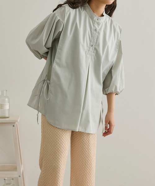 Ambre Neige（アンブルネージュ）の「スリットバンドカラーシャツ／【WEB/EC限定商品】（シャツ/ブラウス・レディース・ホワイト/ベージュ/ミント/クリーム・FREE）」の4枚目の写真