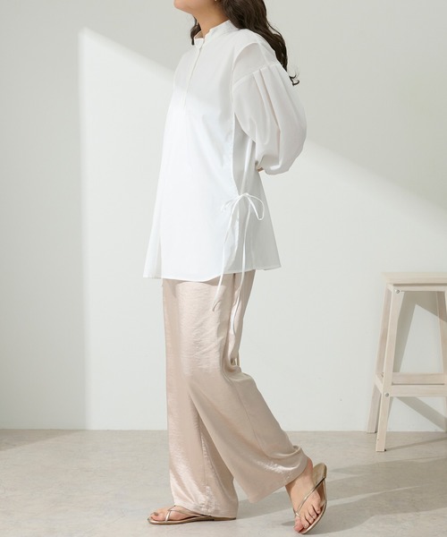 Ambre Neige（アンブルネージュ）の「スリットバンドカラーシャツ／【WEB/EC限定商品】（シャツ/ブラウス・レディース・ホワイト/ベージュ/ミント/クリーム・FREE）」の8枚目の写真