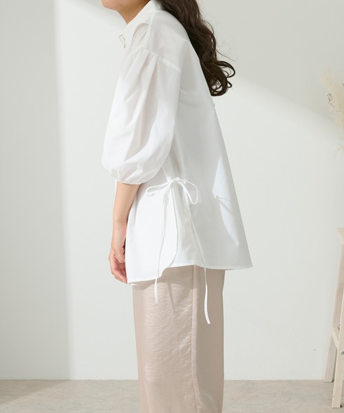 Ambre Neige（アンブルネージュ）の「スリットバンドカラーシャツ／【WEB/EC限定商品】（シャツ/ブラウス・レディース・ホワイト/ベージュ/ミント/クリーム・FREE）」の6枚目の写真