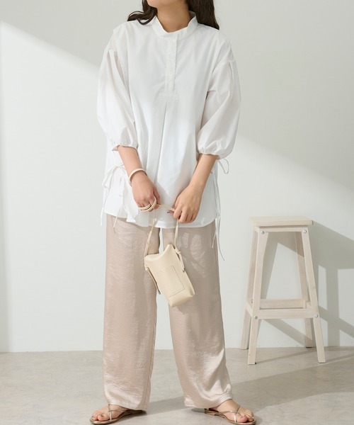 Ambre Neige（アンブルネージュ）の「スリットバンドカラーシャツ／【WEB/EC限定商品】（シャツ/ブラウス・レディース・ホワイト/ベージュ/ミント/クリーム・FREE）」の7枚目の写真