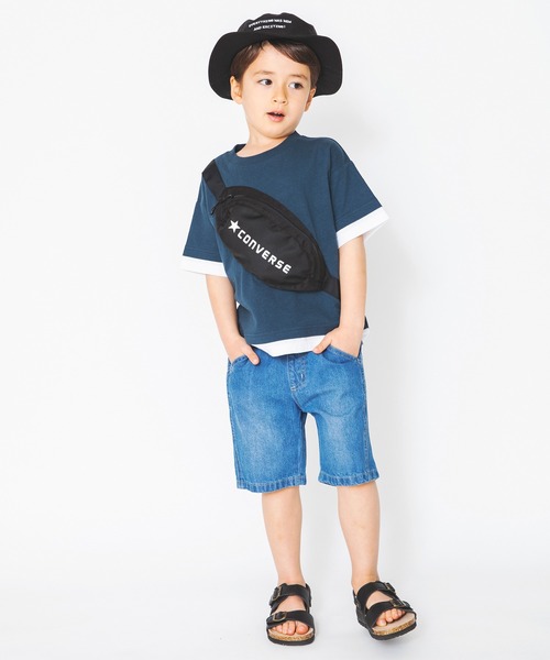 CONVERSE（コンバース）の「【CONVERSE/コンバース】ボディバッグ付き半袖Tシャツ（Tシャツ/カットソー・キッズ・グリーン/キャメル・100cm/110cm/120cm/130cm/140cm）」の17枚目の写真