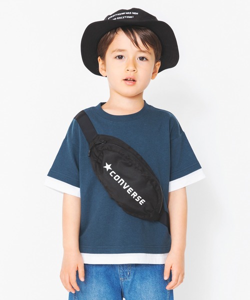 CONVERSE（コンバース）の「【CONVERSE/コンバース】ボディバッグ付き半袖Tシャツ（Tシャツ/カットソー・キッズ・グリーン/キャメル・100cm/110cm/120cm/130cm/140cm）」の14枚目の写真