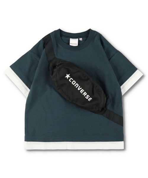 CONVERSE（コンバース）の「【CONVERSE/コンバース】ボディバッグ付き半袖Tシャツ（Tシャツ/カットソー・キッズ・グリーン/キャメル・100cm/110cm/120cm/130cm/140cm）」の6枚目の写真